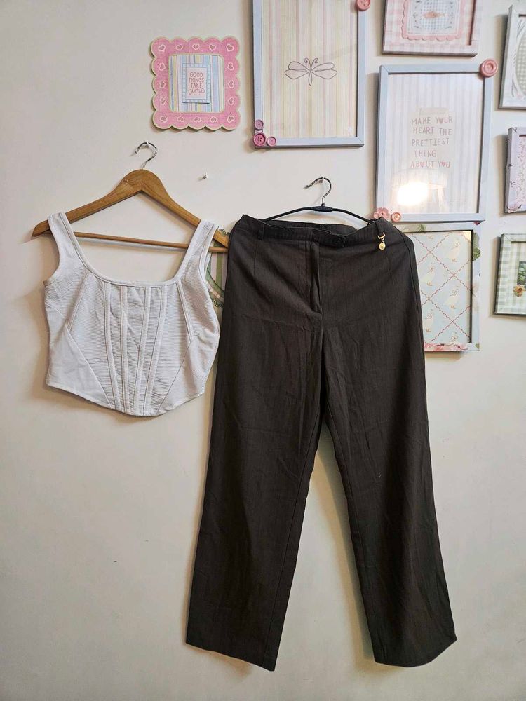 Chic Corset Top &amp; Wide Leg Pants Set