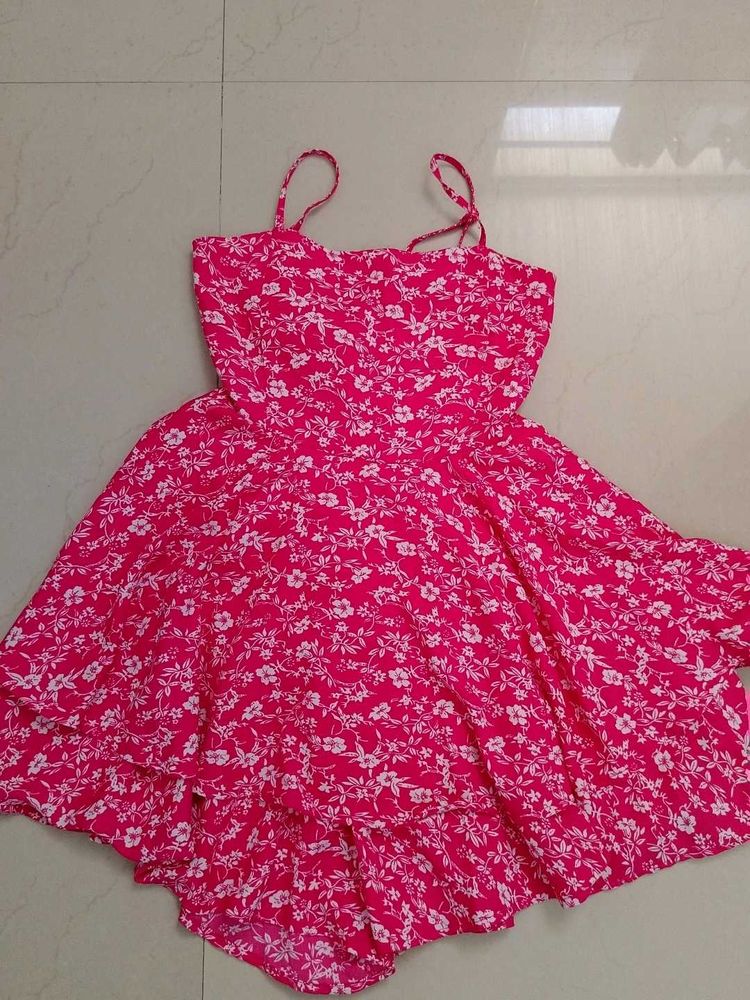 Cute Pink Floral Summer Dress