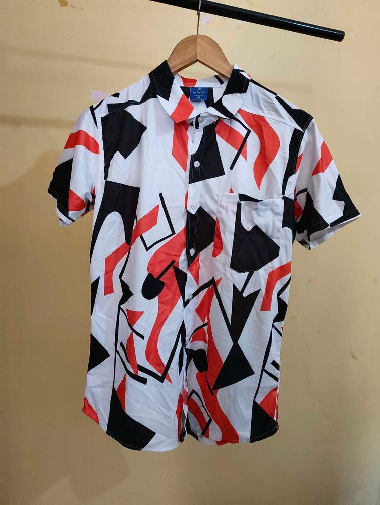 Abstract Print Short Sleeve Shirt