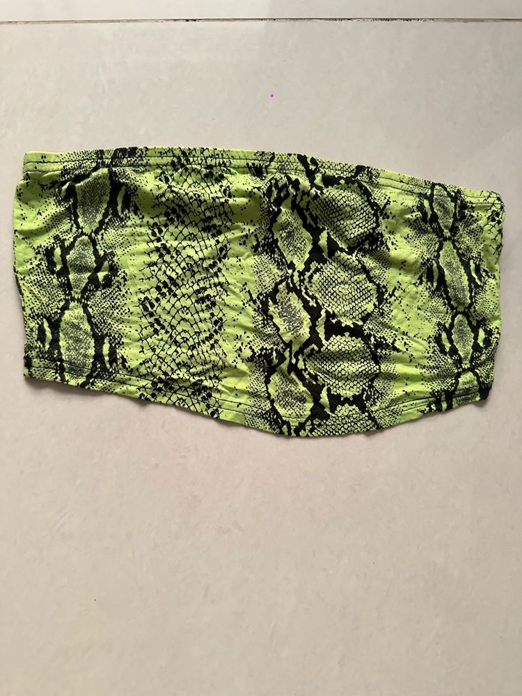Neon Snake Print Tube Top