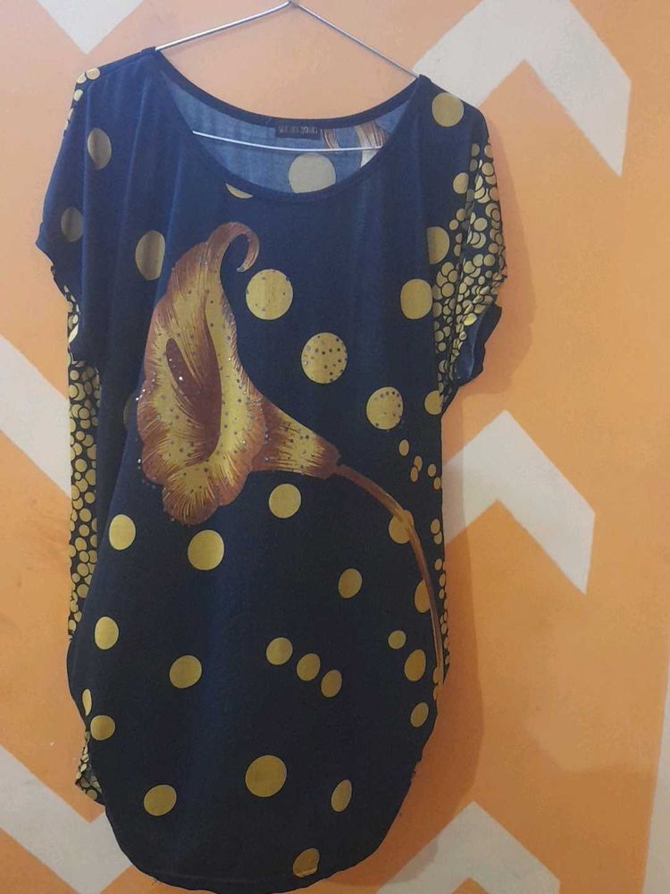 Unique Floral Print Tunic Top