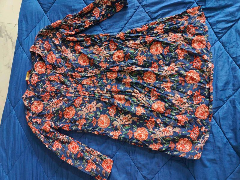 Chic Floral Print Long Sleeve Blouse