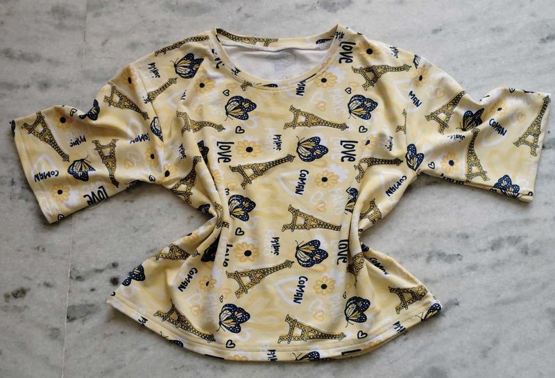 butter yellow oversized baby tee