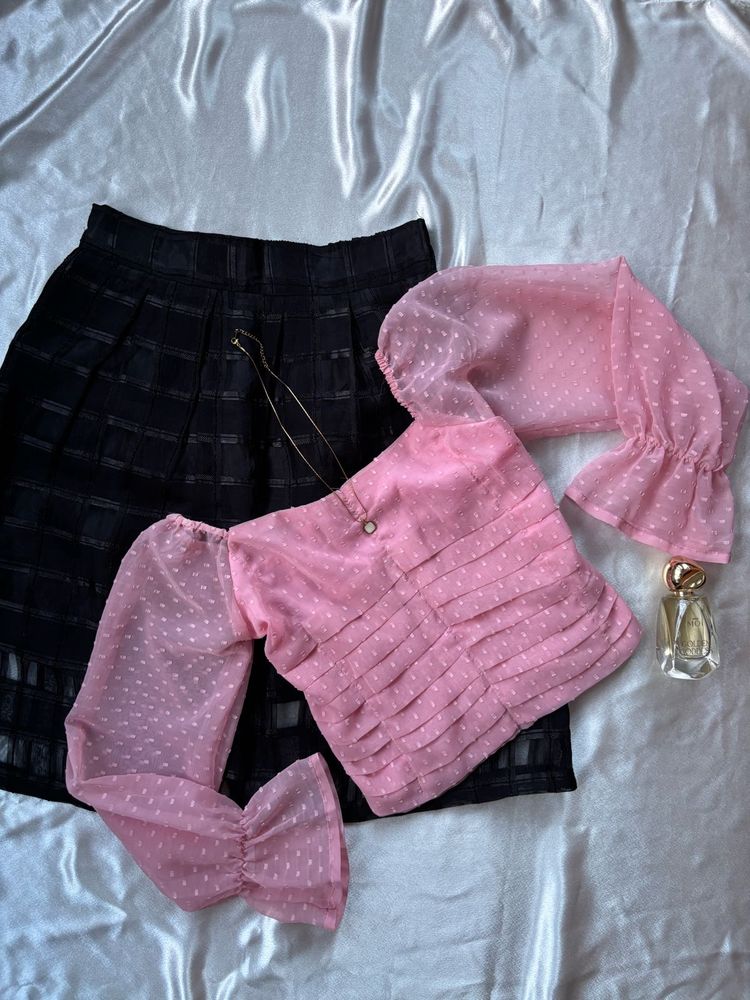 Chic Pink Puff Sleeve Top