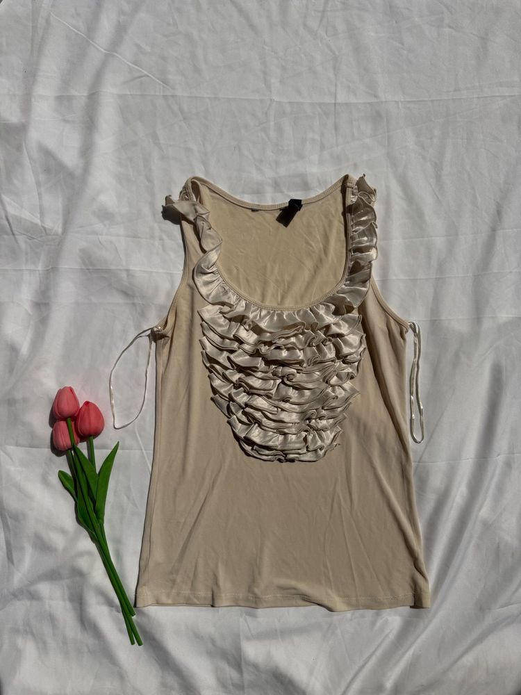 Chic Tank Top with Ruffle Detail