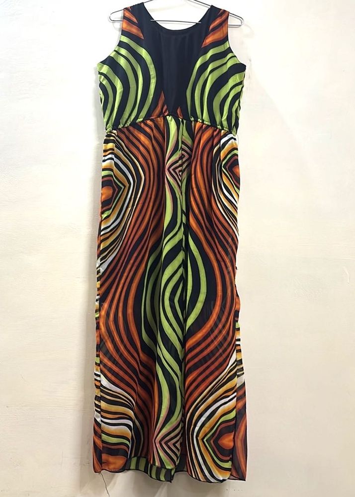 Multicolour Georgette Maxi Dress