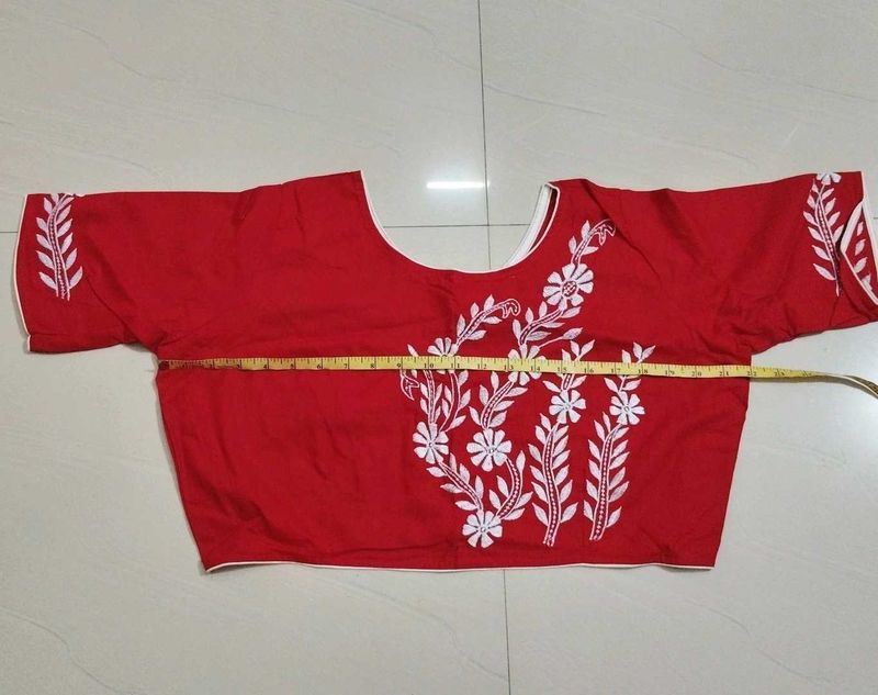 Red Embroidered Blouse