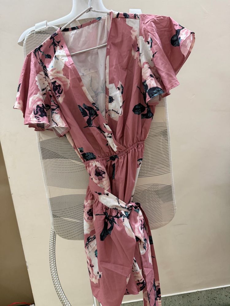 Flowy Floral Wrap Dress