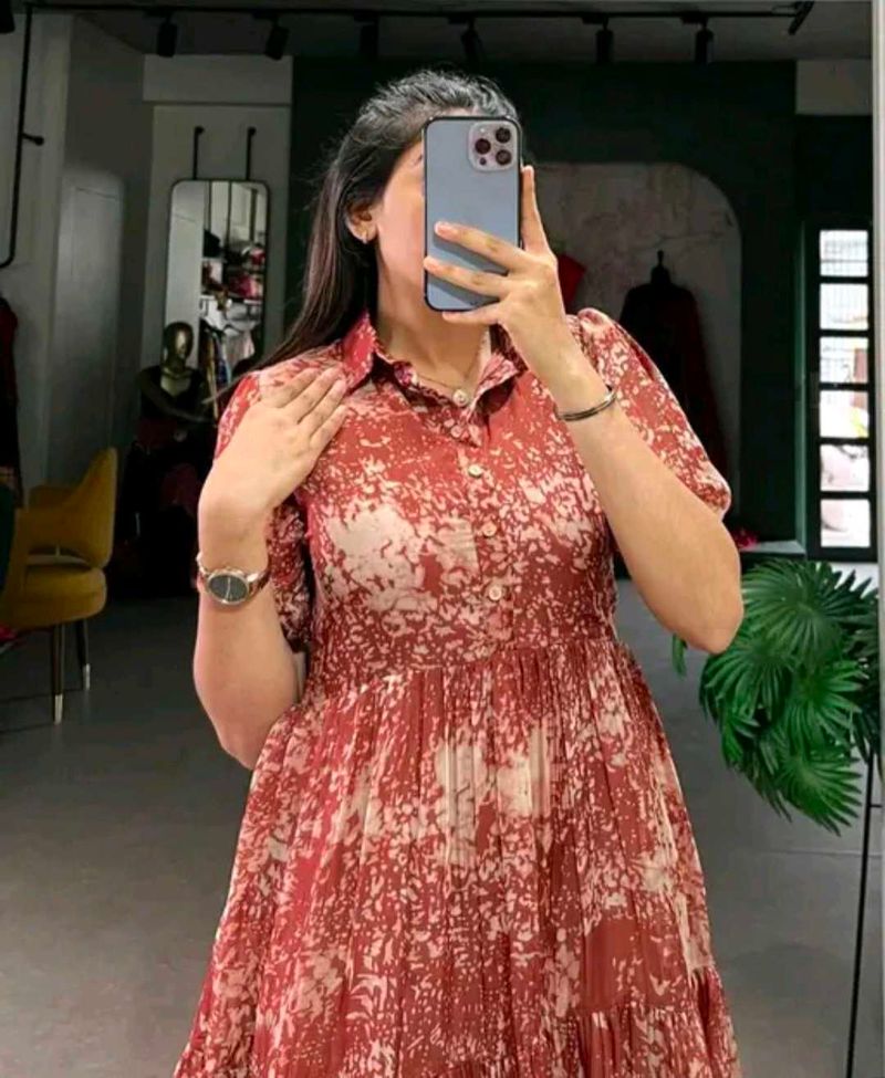 Chic Printed Midi Dress