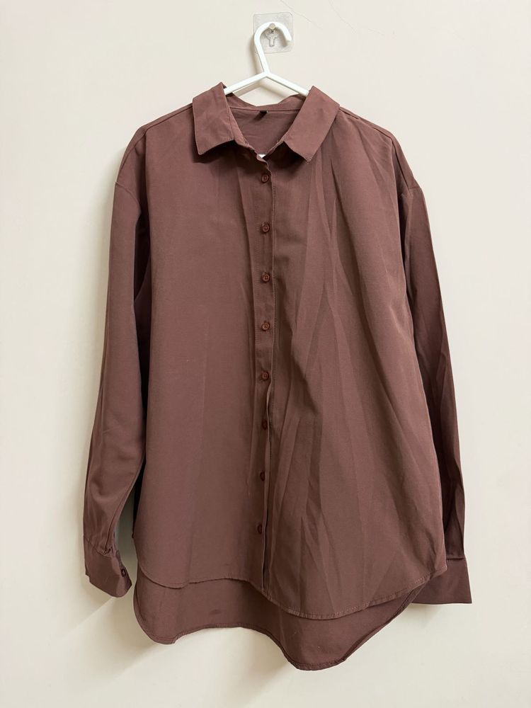 Chocolate Brown Oversized Shirt
