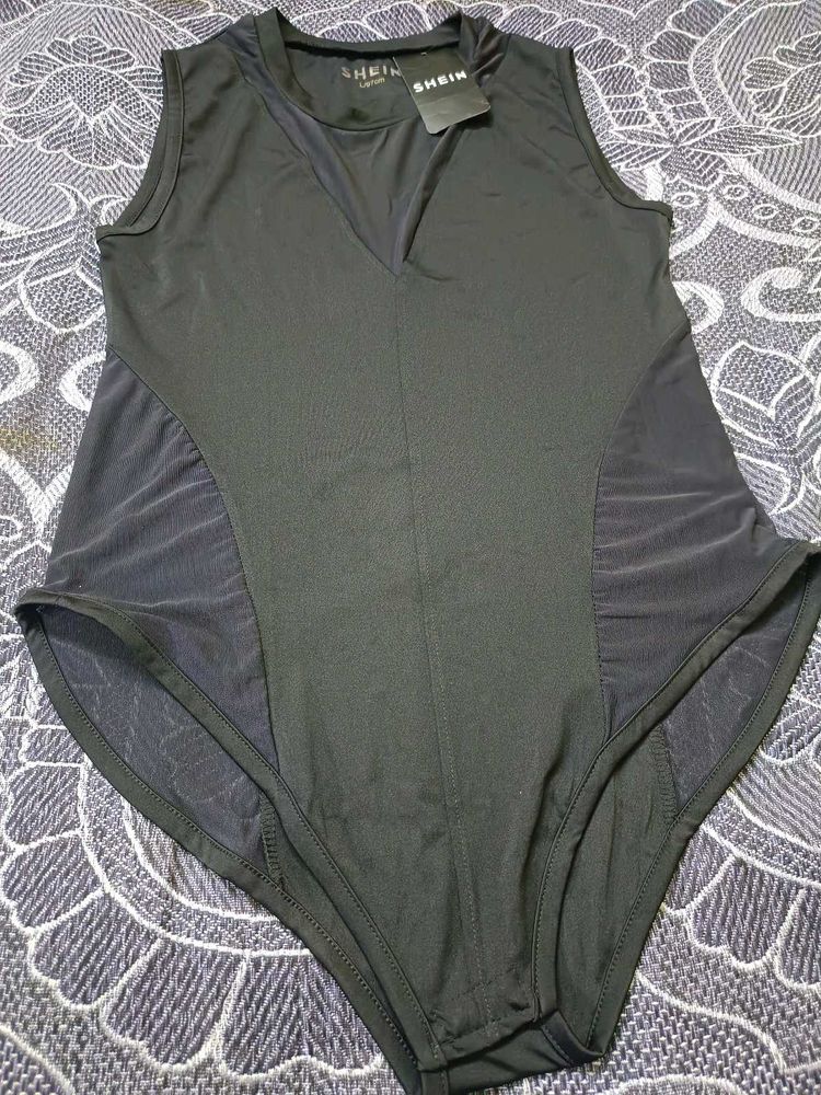 Sleek Black Shein Bodysuit