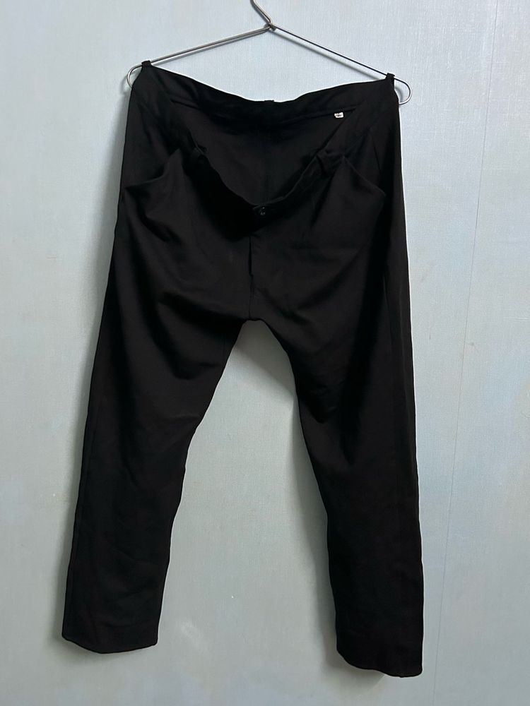 Classic Black Straight-Fit Formal Pants