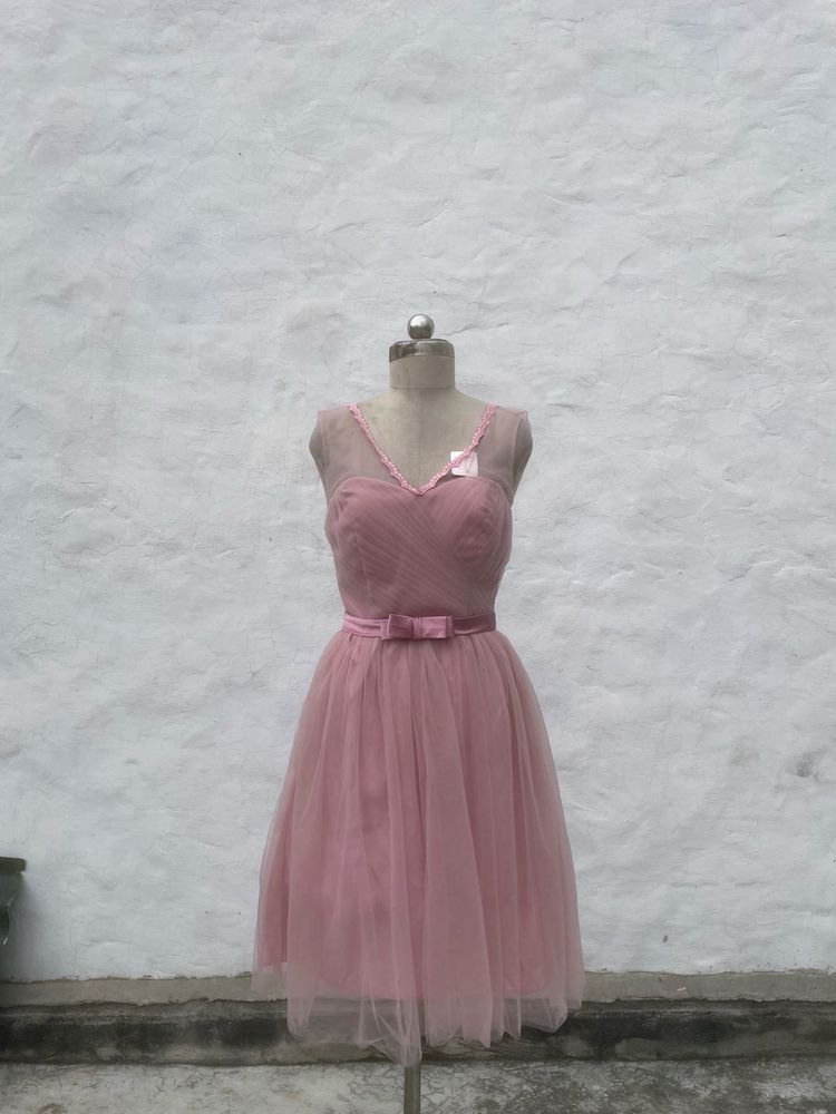 Chic Pink Tulle Party Dress