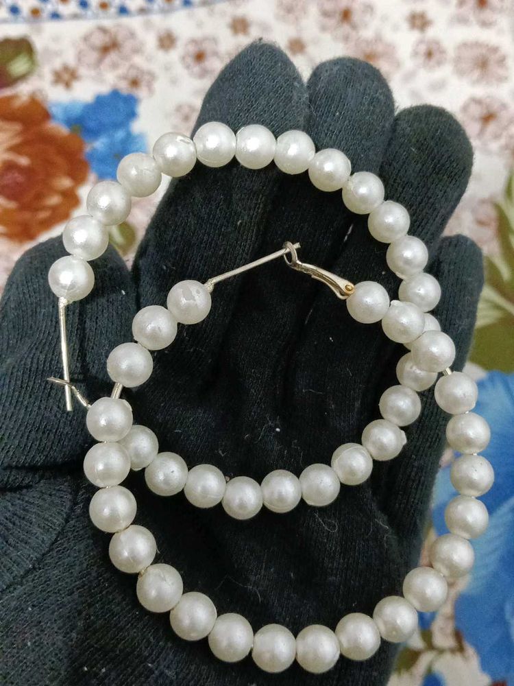 Pearl Hoop Earrings
