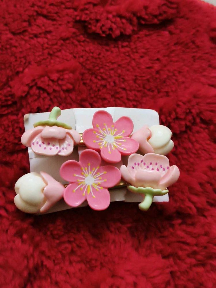 Cute Flower Hair Clips Set
