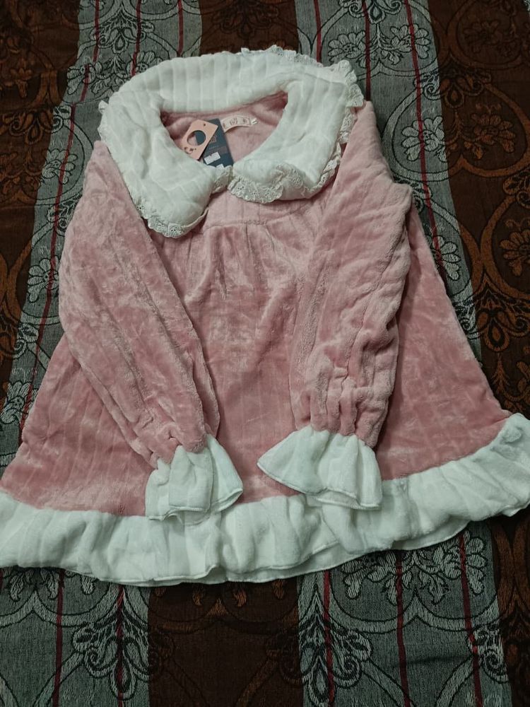 Cozy Pink Plush Nightgown