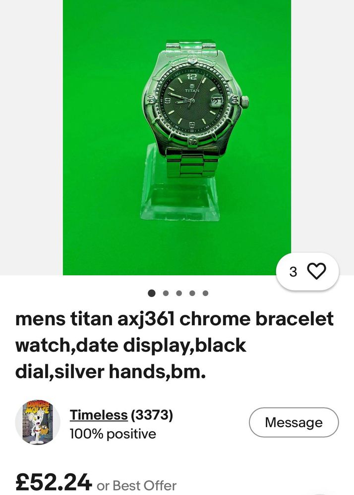 Vintage Style Titan AXJ361 Men's Watch