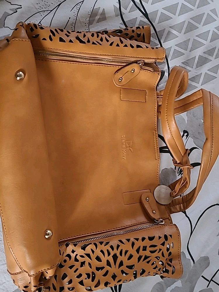 Diana korr Orange Laser Cut Bag