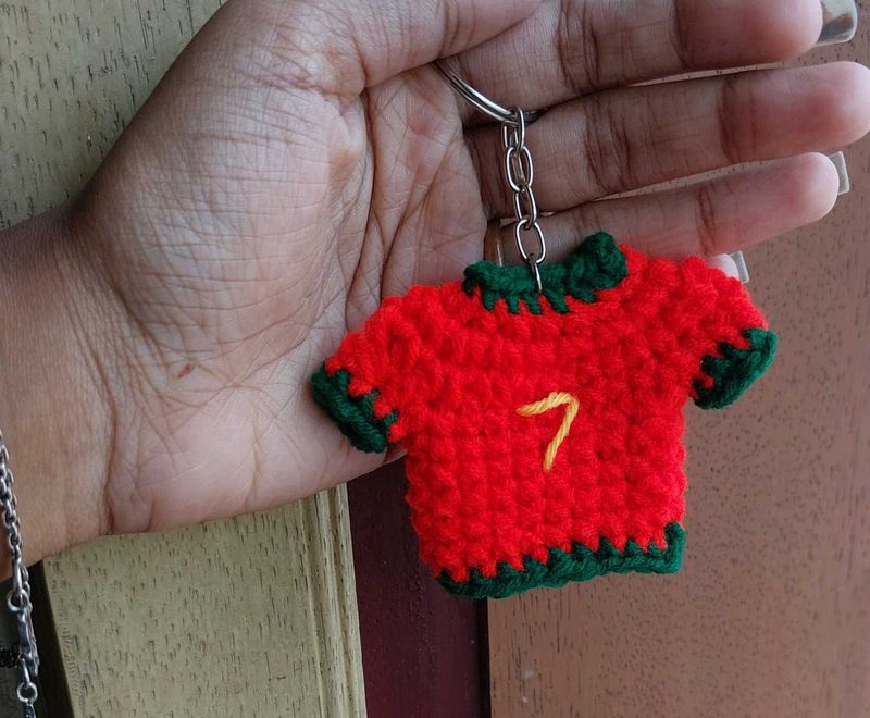 Handmade football Jersey Keychain