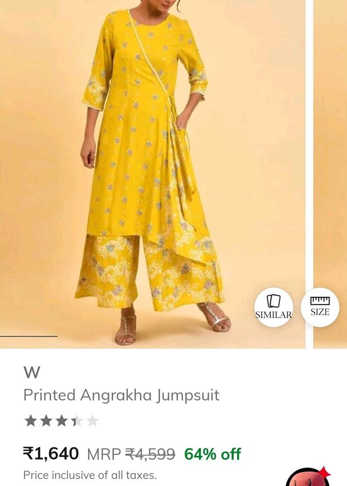 NEW Angarkha JUMPSUIT Yellow Printed