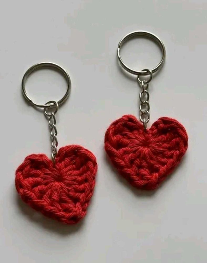 valentine week special Heart Crochet Keychains pac