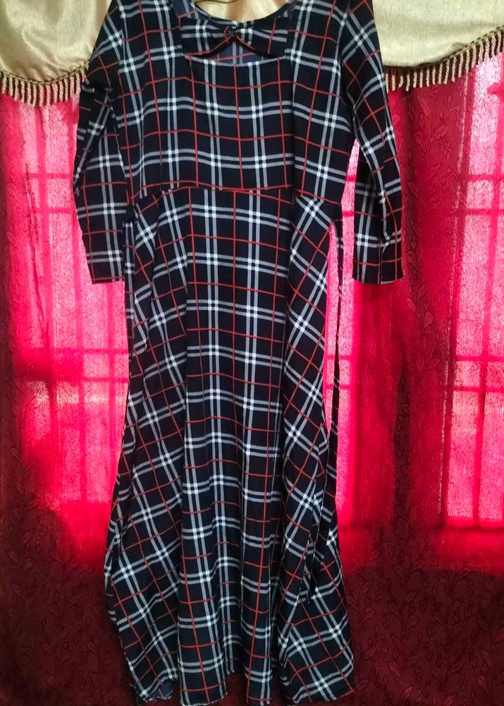 Classic Plaid Maxi Dress