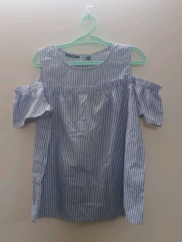 Striped Cold Shoulder Top
