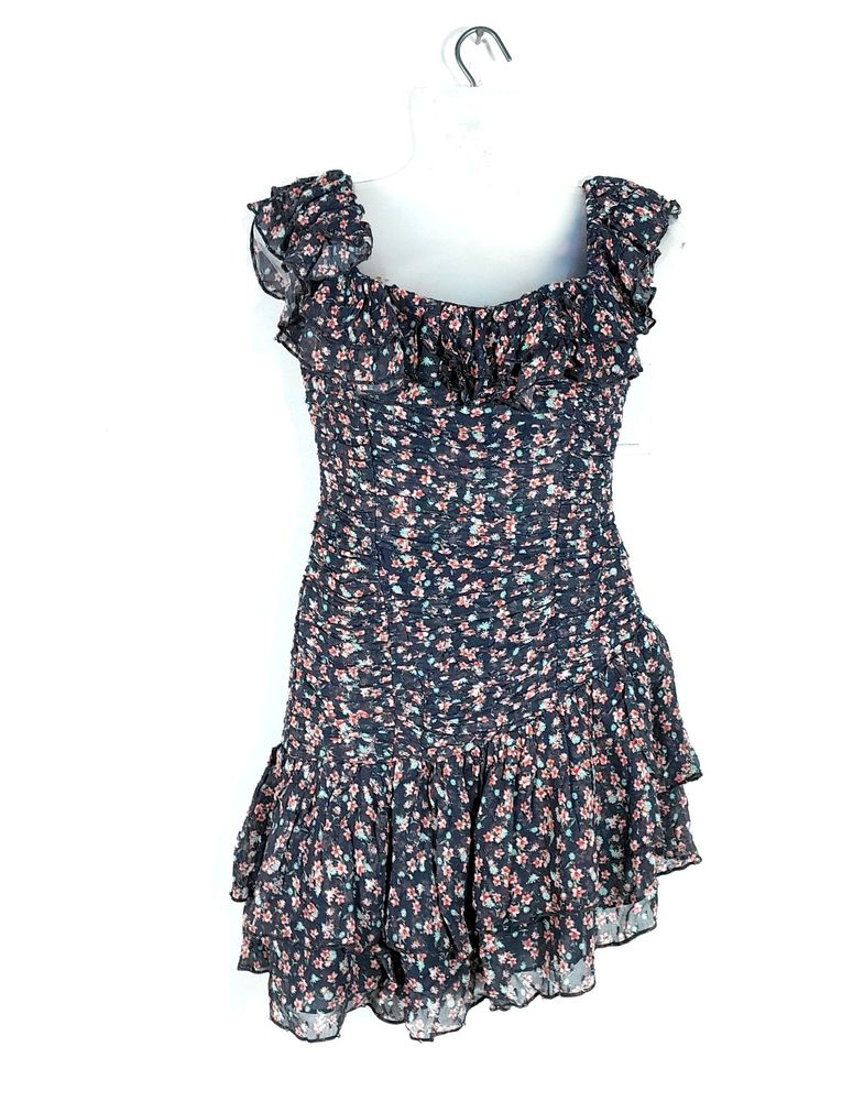 Charcoal Black Printed Dress (Women's)