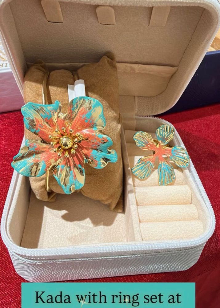 Flower Kada &amp; Ring Set