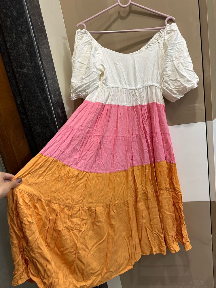 Tiered Colorblock Maxi Dress
