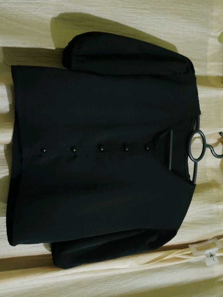 Elegant Black Button-Down Top