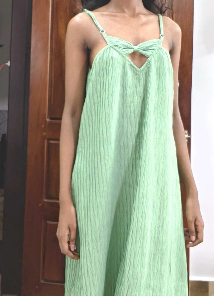 Light Green Crinkle Dress
