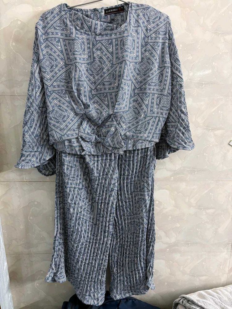 Blue Geometric Print Co-ord Set
