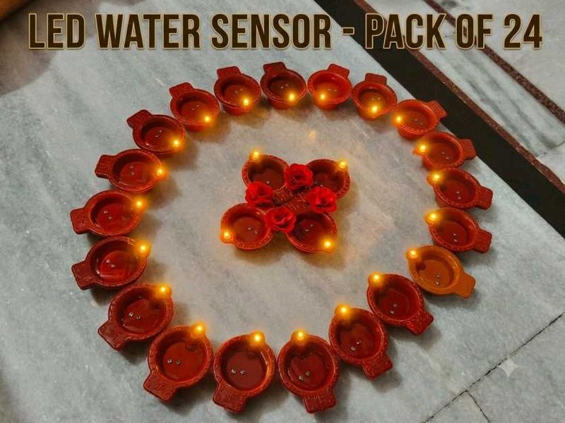 LED Water Sensor Diyas - Pack of 24
