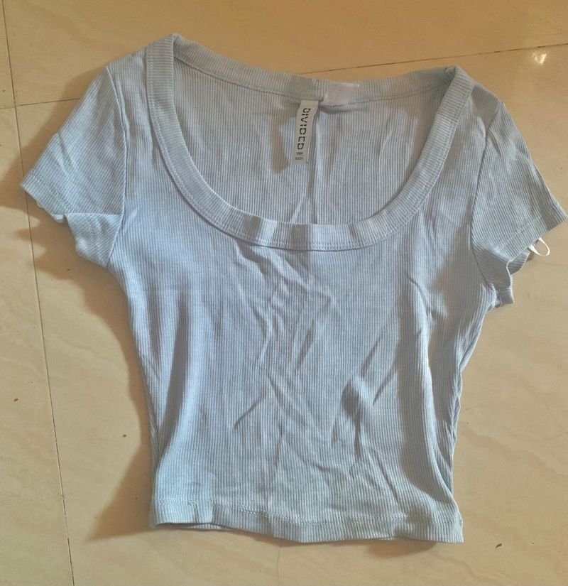 Cute Blue Crop Top