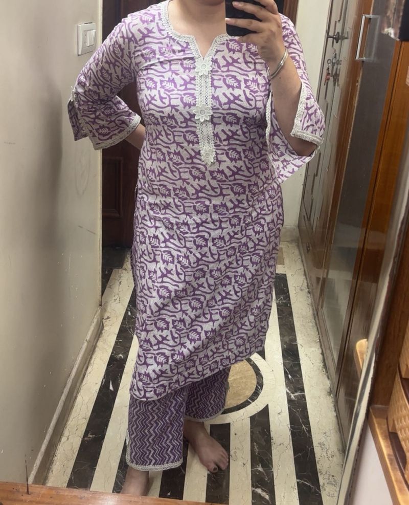Purple Floral Print suit