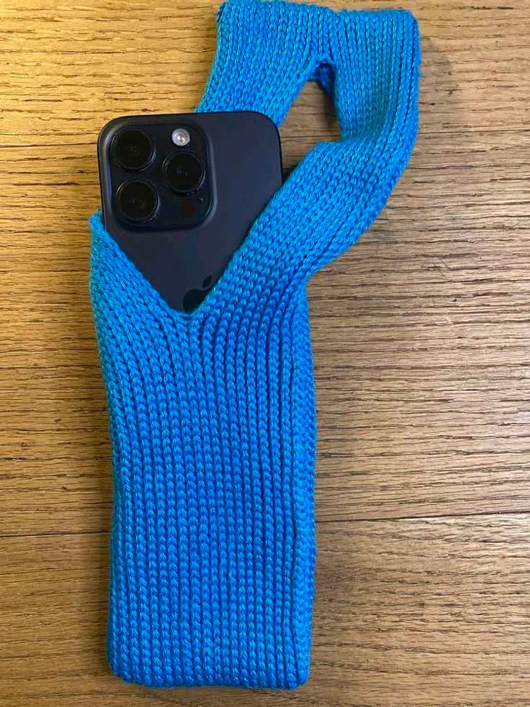 Blue Knit Phone Case