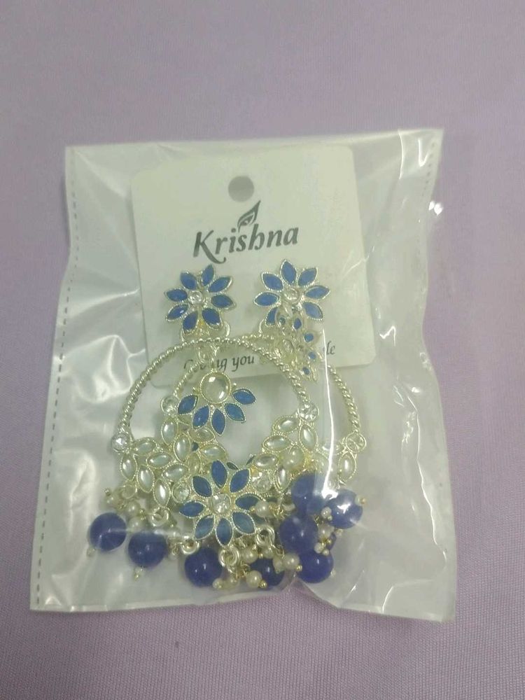 Beautiful Blue Floral Jhumkas🤩