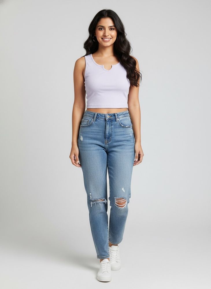 Lavender Ribbed Crop Top