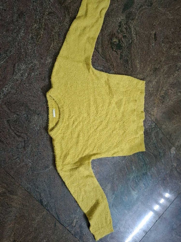 Cozy Yellow Knit Sweater