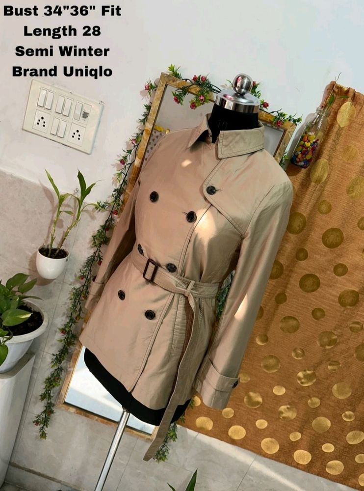 Korean Beige Trench Jacket from Uniqlo.Bust 34-36