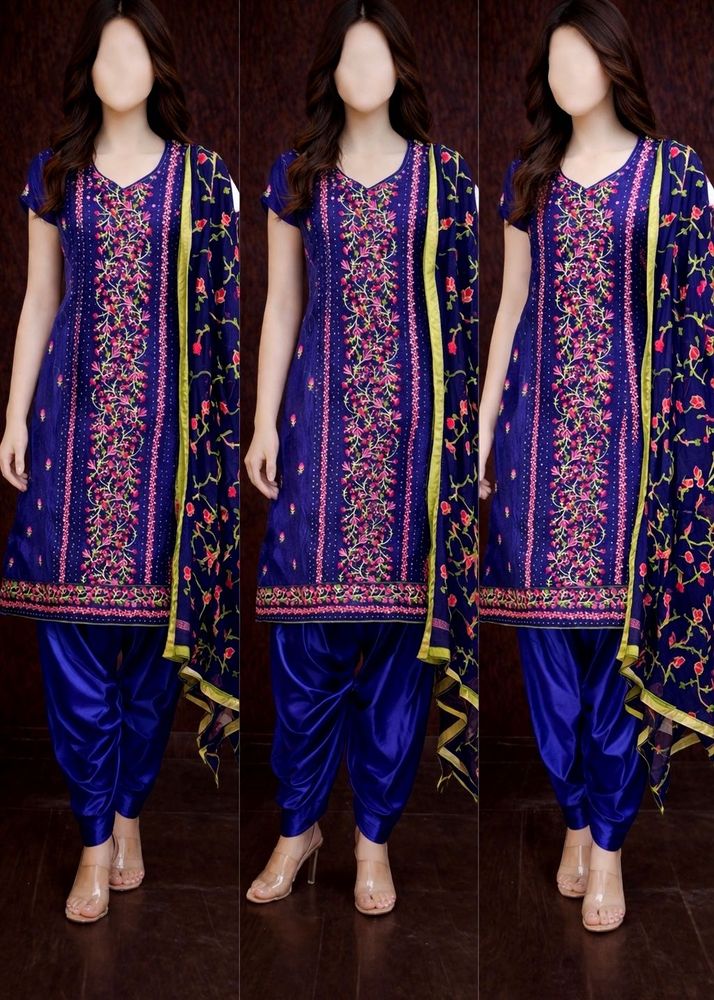 Embellished Navy Blue Patiala Suit❤️