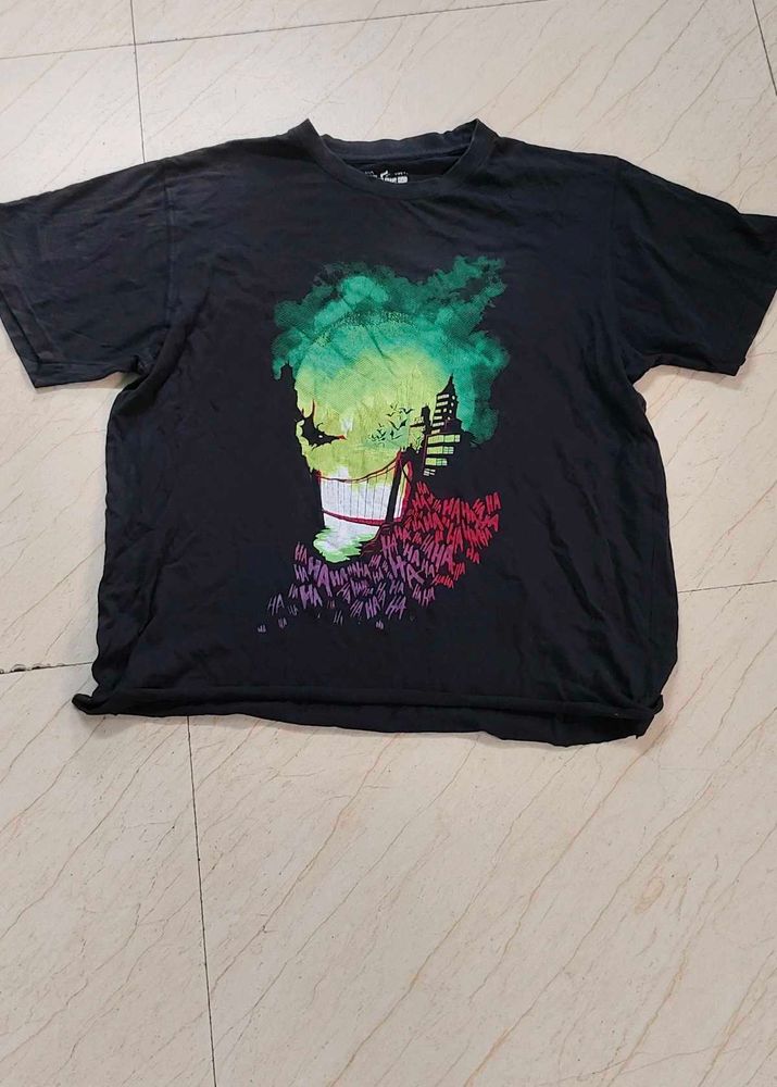 Men's Black Graphic Joker T-Shirt