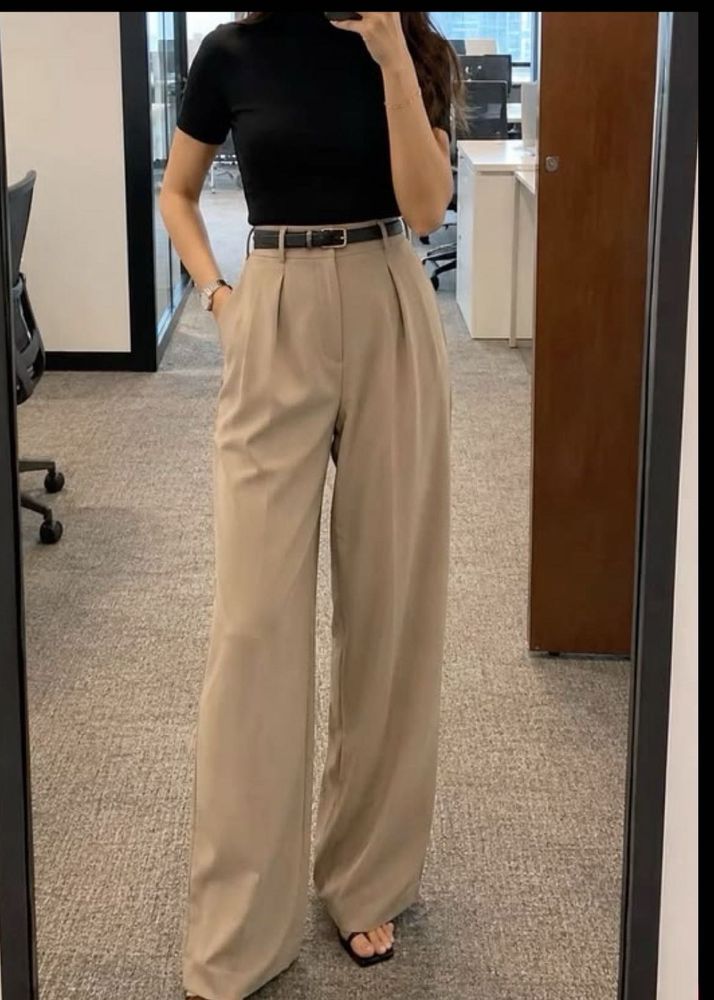 High-Waisted Wide-Leg Trousers
