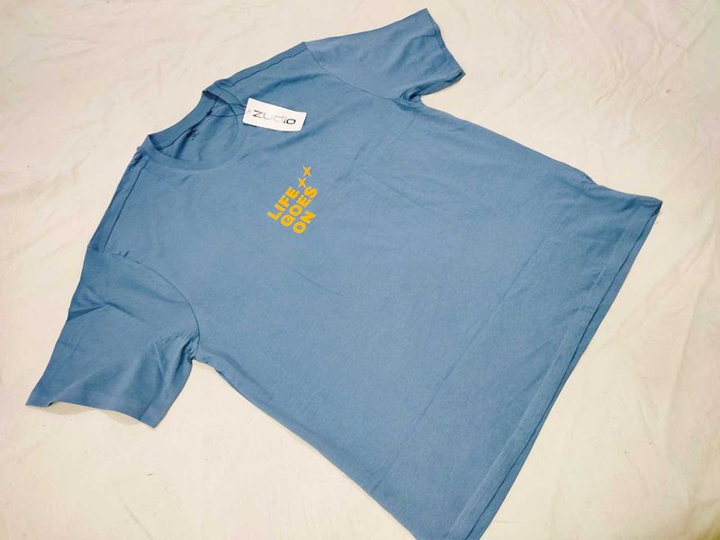 unisex Zudio Blue T-Shirt "Life Goes On"