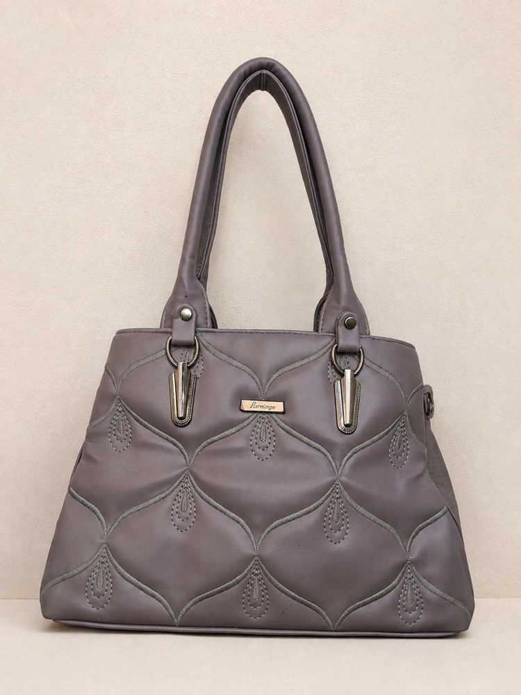 Stylish Grey Quilted Handbag