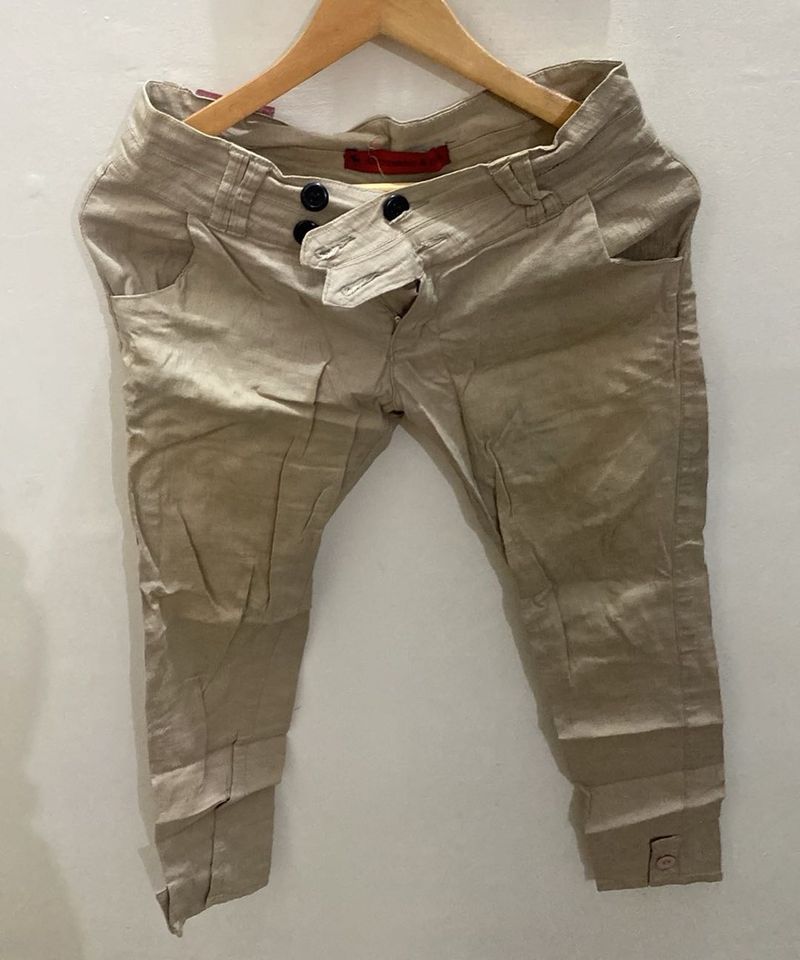 Beige Casual Trousers