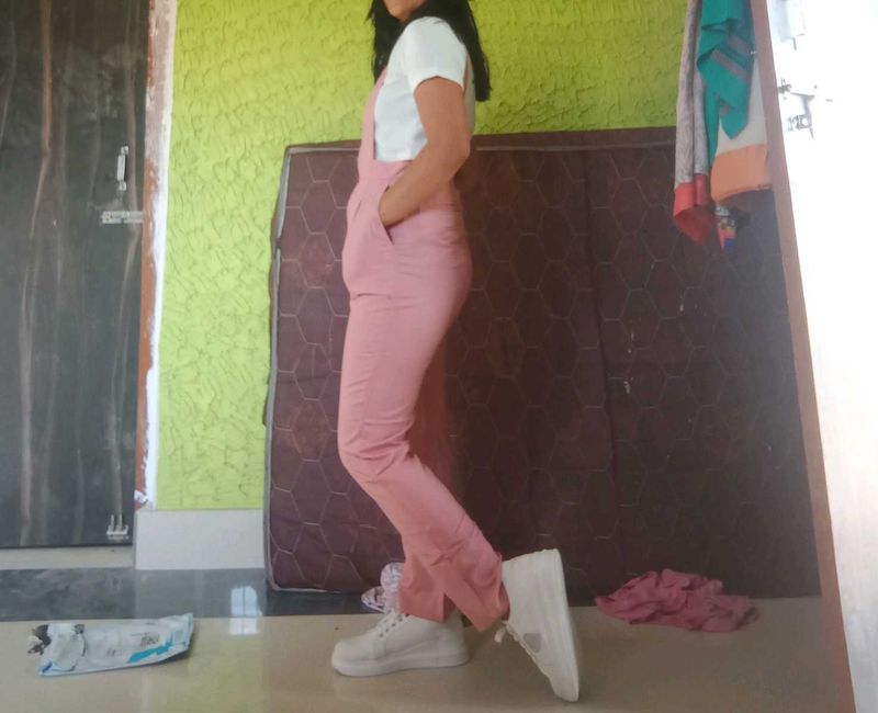 Pink Jumpsuit with White Tee