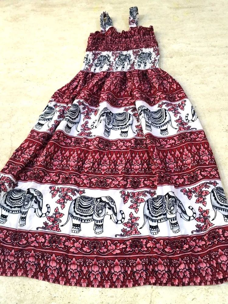 Bohemian Elephant Print frock
