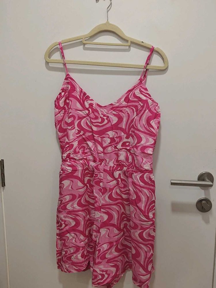 Pink Swirl Print Romper